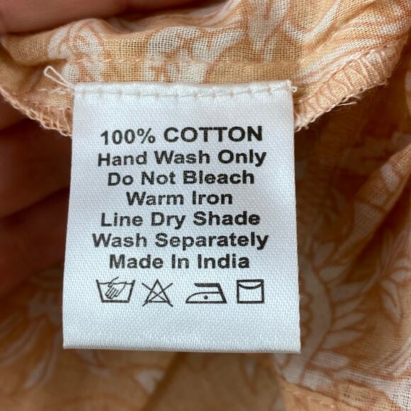 Daughters of India Kyra Maxi Dress Apricot Size XL Floral Boho Romantic - Picture 7 of 13